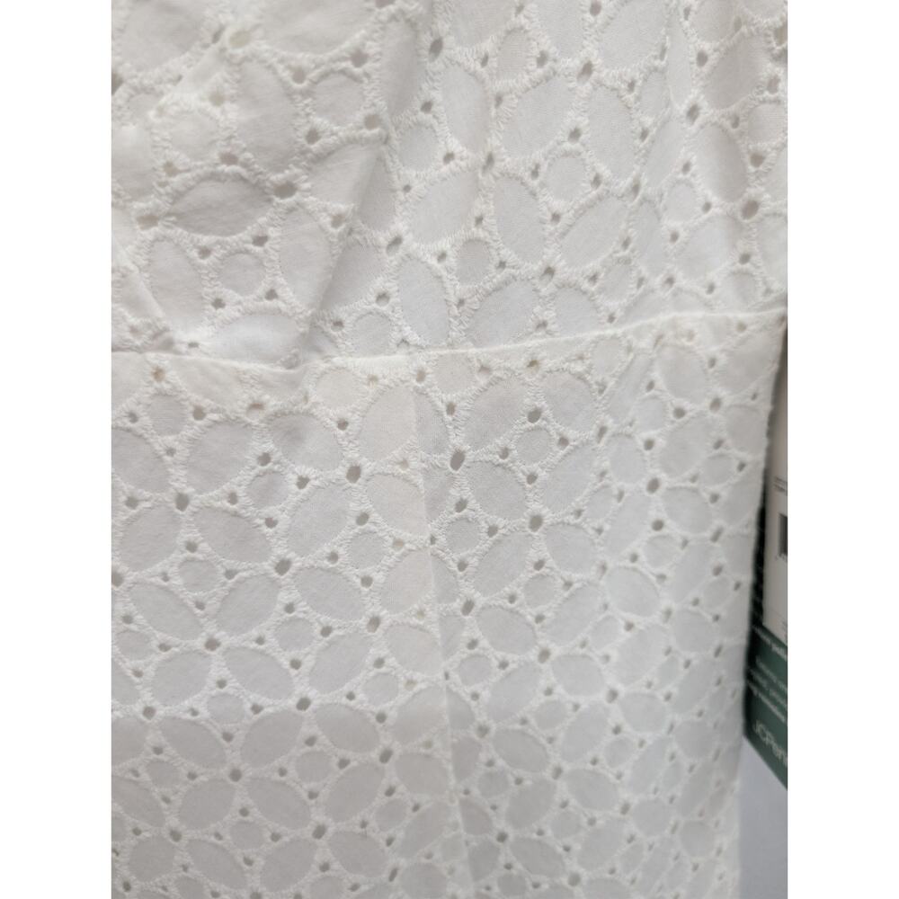 NEW American Living White Cotton Eyelet Lined Fit and Flare Dress Size 8 - Picture 3 of 11